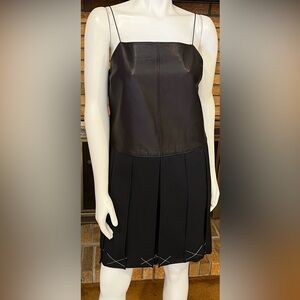 Rag & Bone Black Leather/Jersey Paige Dress NWT $795 Size Large